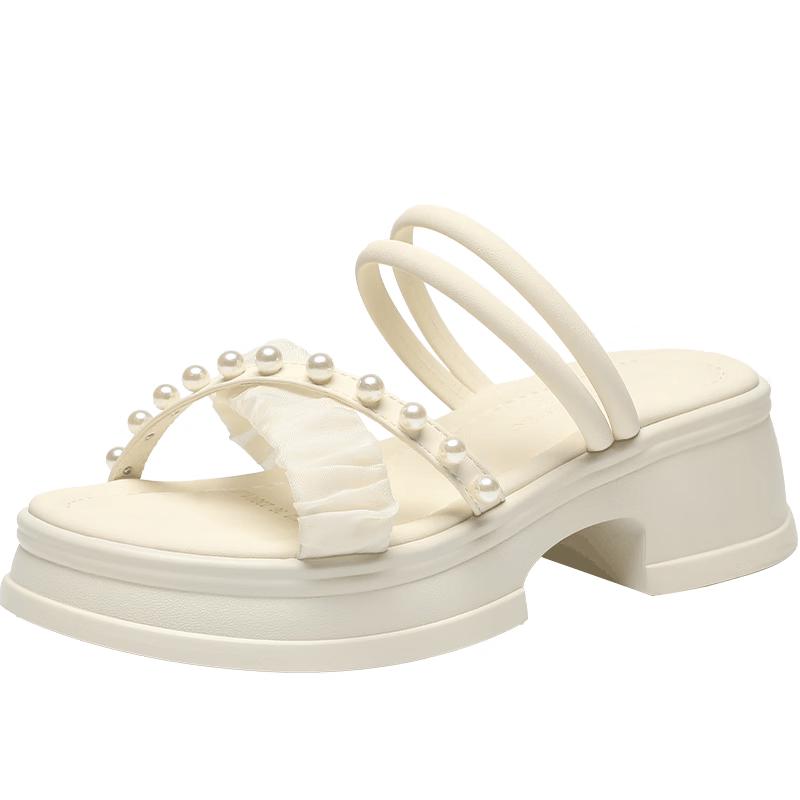 ZHR Sweet Pearl Soft Thick Sole Two-Wear Sandals 37