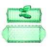 Vintage Glasbutterdose mit Deckel 8,3x3,2 Zoll Abgedeckte Butterplatte für Arbeitsplatte Kühlschrank Dessert Käse Servieren