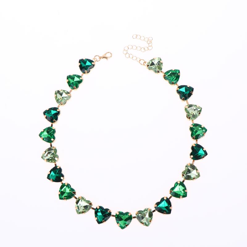 Sparkling Crystal Rhinestone Necklace Fashion Colorful Choker for Women Anniversary Party Gift