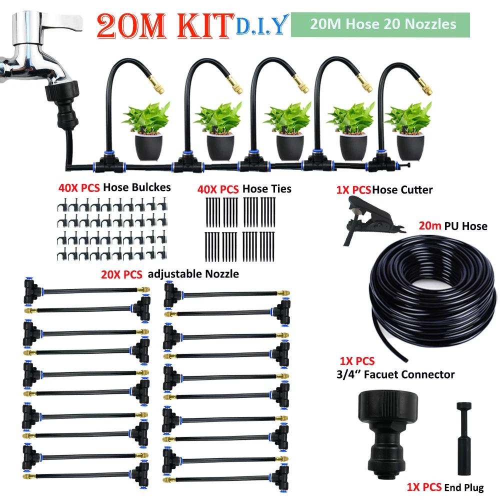 DIY Free Bending Universal Spray Kit For Greenhouse Garden Flowers Plant Watering Irrigation Patio Misting Cooling