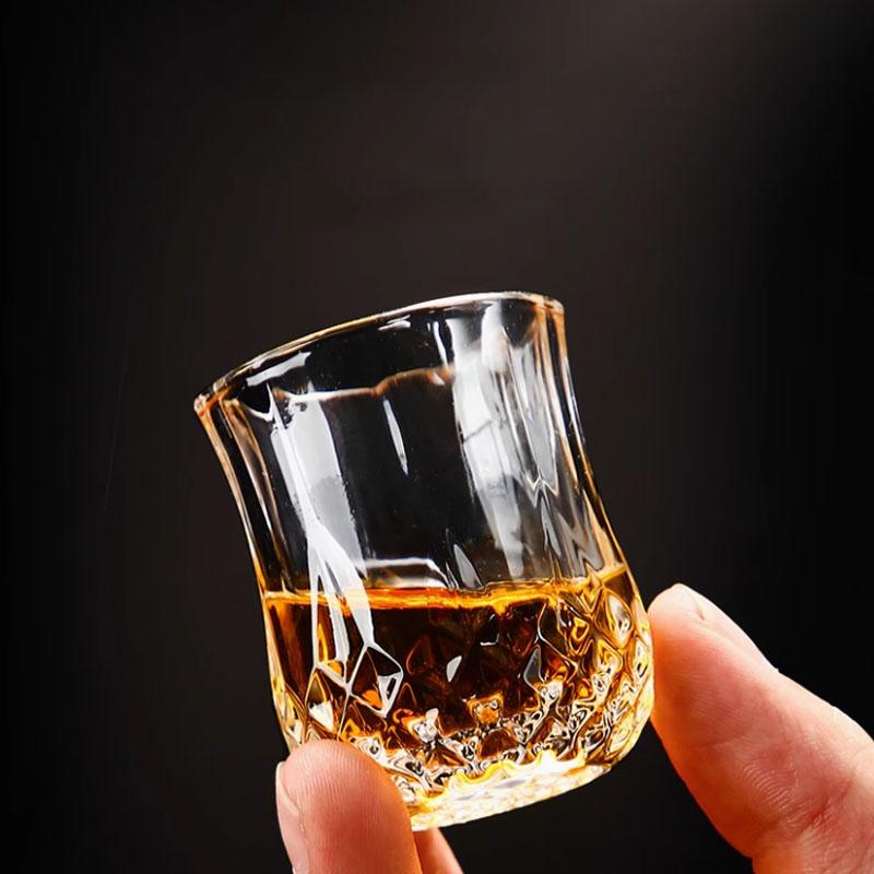 6pcs Diamond Patterned Water Cup Beer Cup Glass Cup Juice Cup Milk Tea Cup White Wine Cup Diamond Cup Wine Cup Bar Utensil 85ml