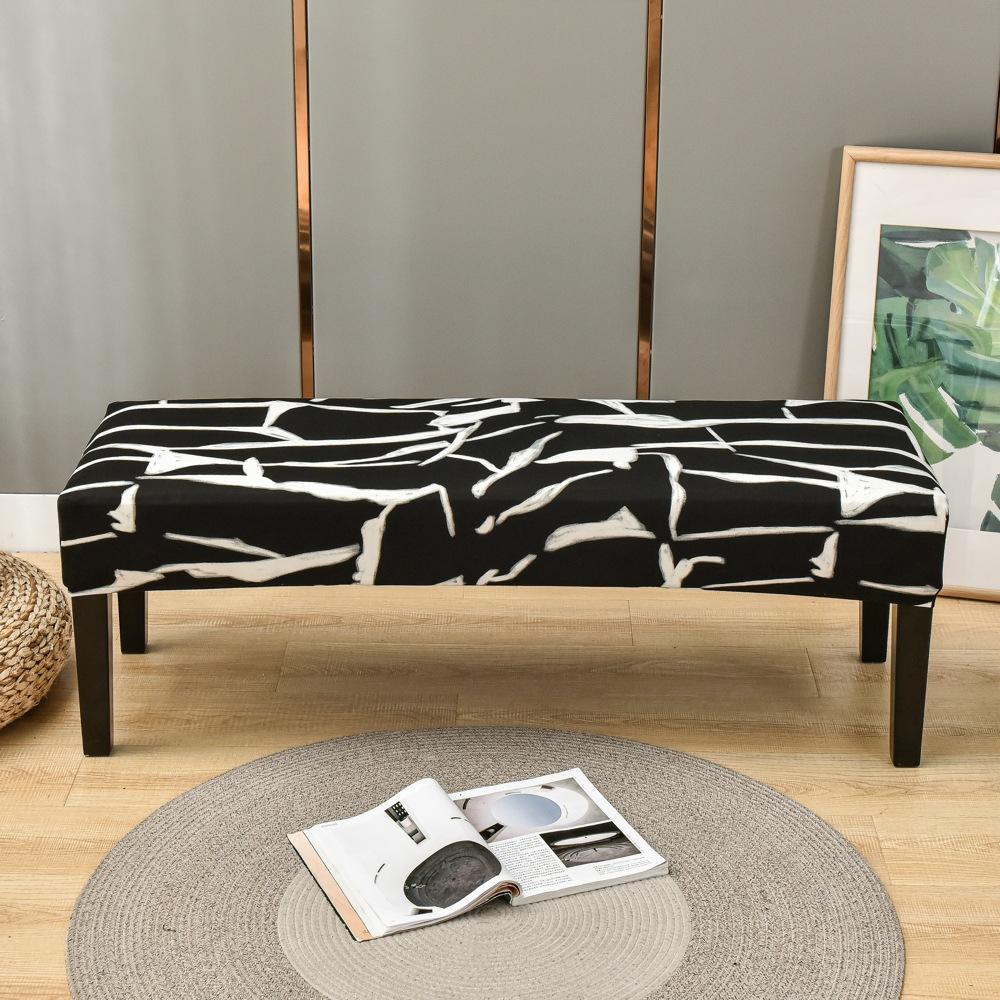 Bench Cover Stretch Spandex Piano Stool Cover Long Ottoman Cover Solid Color Changing Shoes Chair Slipcover Home Decor