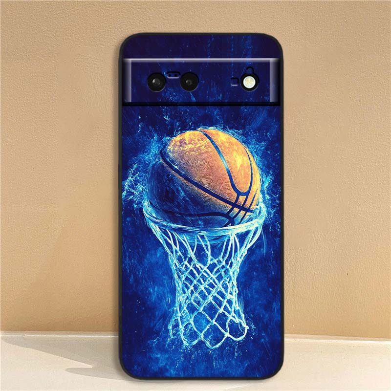 

Sports basketball cool For Google Pixel 10 9a 9 8A 8 7 7A 6 6A Pro XL 2024 5G Black Soft TPU Silicone Phone Case Google Pixel 6a