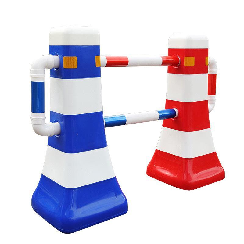 Road Safety Reflective Blue and White Anti-collision Barrel Guardrail Fence