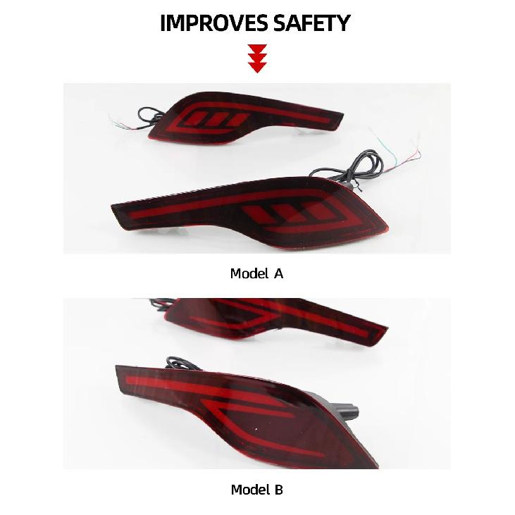 CSCSNL 2Pcs Red Lens LED Rear Bumper Reflector Lamp For Honda CRV CR-V 2017 2018 2019 Tail Brake Light Fog Lamp