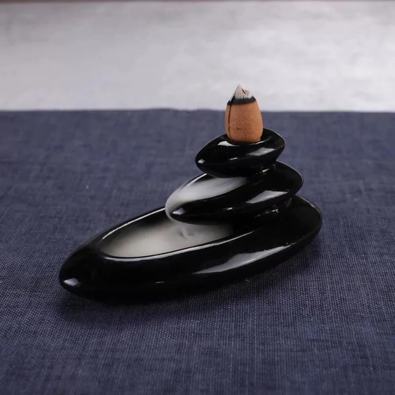 

New Home Office Incense Road Ornaments Creative Ceramic Reverse Flow Incense Burners Folk Handicraft High-altitude Flowing Water