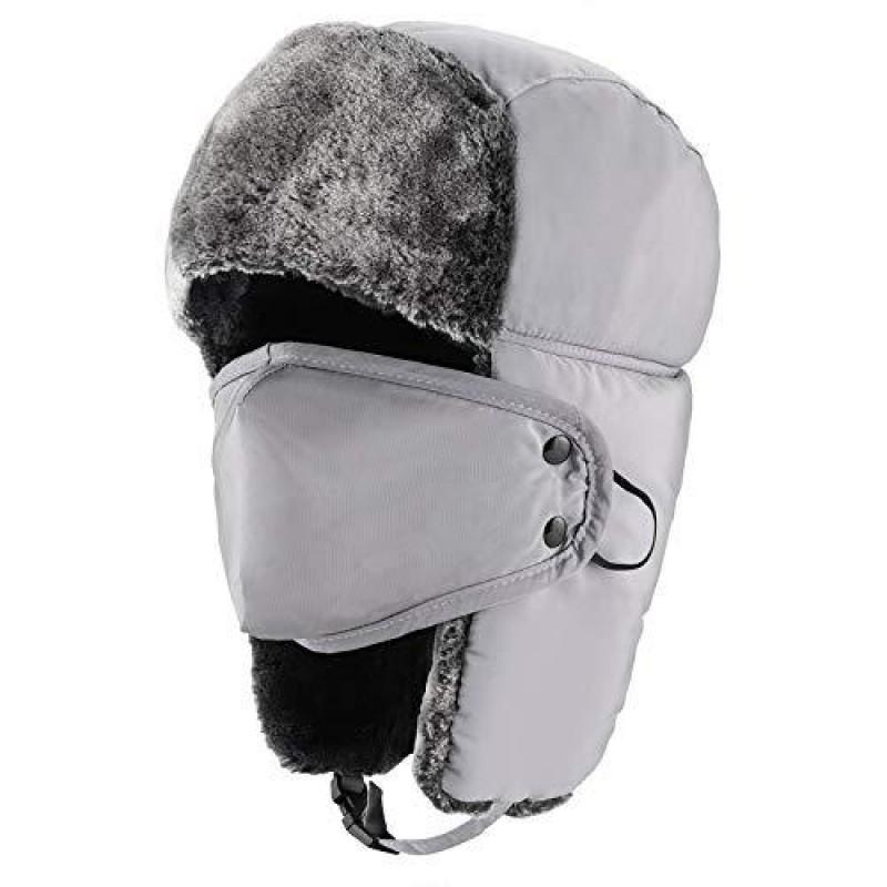 Unisex Winter Warm Hat With Ear Neck Protection Windproof Ski Cap Foldable Adjustable Beanie