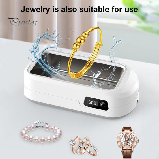 Machine de Nettoyage Ultrasonique 49000Hz Onde Nettoyage Profond 640ml Évier en Acier Inoxydable 4 Modes Lunettes Bijoux Nettoyeur Multifonctionnel