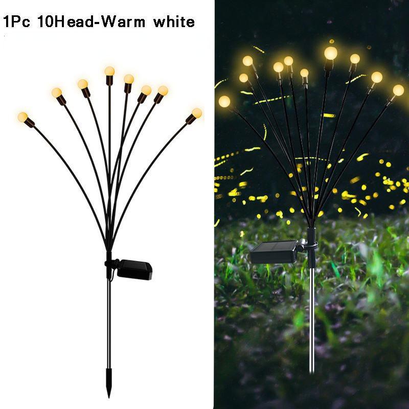 Solar Outdoor Light LED Firefly Lamp Garden Decoration Waterproof Garden Home Lawn Fireworks Light Floor New Year Christmas