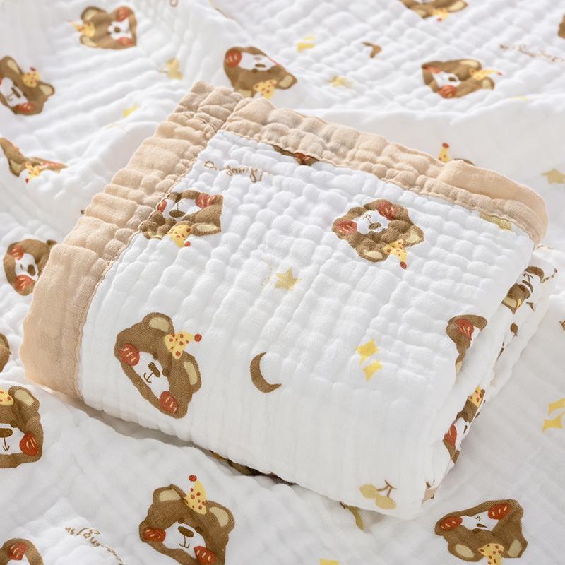 Class A Newborn Bath Towel - Pure Cotton, 6-Layer Gauze, Quick-Dry, Highly Absorbent