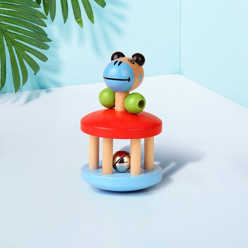 Baby Rattle Toy Baby's Rattle Grasping Wooden Handbell for Baby's Attention Attracting