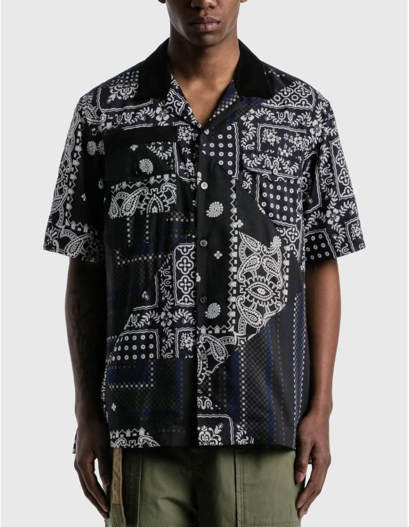 [USED] SACAI Hank Willis Thomas Bandana Mix Short Sleeve Shirt