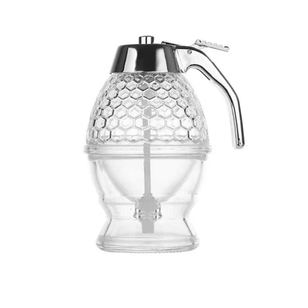 Sealed Honey Pot with Stand Press Type Honey Storage Tank Clear Syrup Extruder  Kitchen
