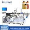 ZS-TB162PO Automatic Real-Time Printing Label Square Bottle Wrap-around Labeling Machine Herb Seasoning Garlic Powder