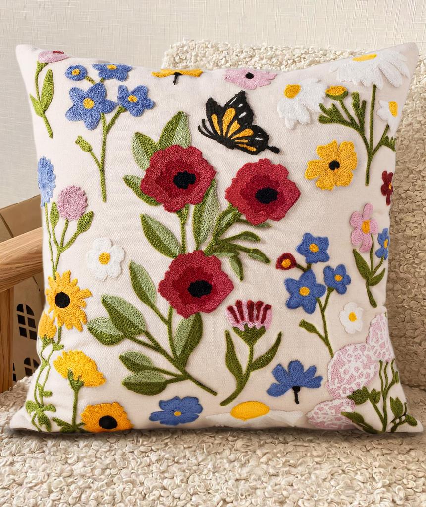 Spring Summer Boho DoubleSided Pillow Case Mushroom Moon Decorative Cushion Cover Print Home Decor for Couch Bed Sofa Room