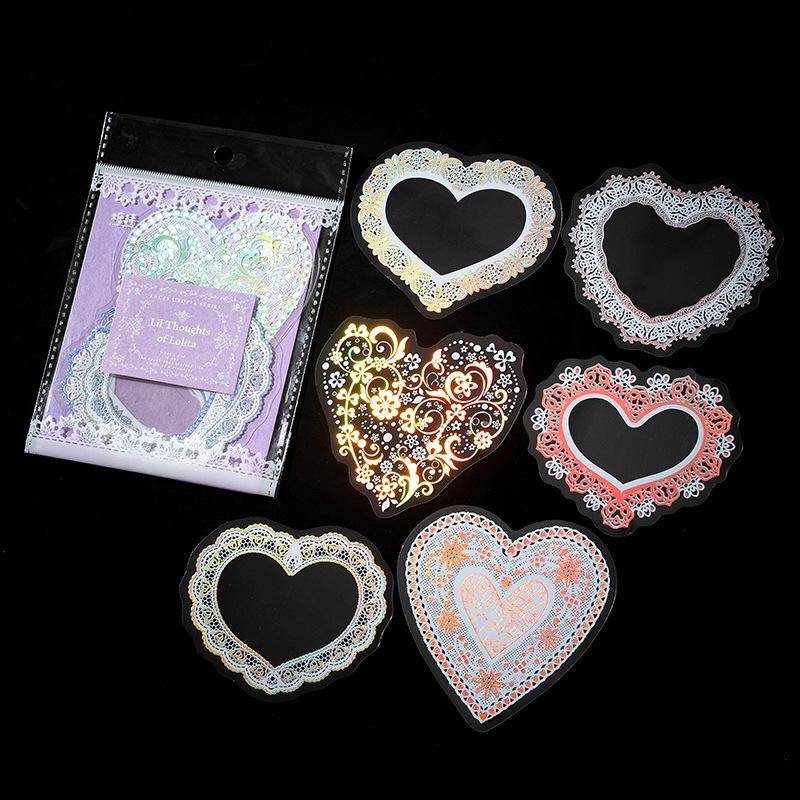Silver Lace Utopia Sticker Pack: 6 Styles for DIY Journals