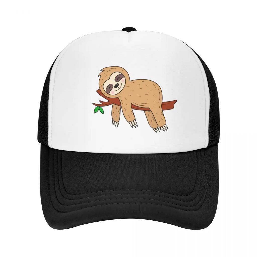 Funny sloth on tree Baseball Cap tactical cap beach hat Big Size Hat Wild Ball Womens Beach Visor Mens