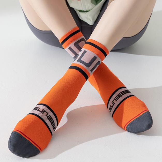 1/3 Pairs Men Cycling Socks Middle Tube Compression Outdoor Sports Marathon Running Bike Riding Fitness Socks