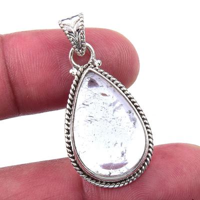 Natural Aquamarine 925 Solid Sterling Silver Gift Jewelry Pendant 1.25'' W6j31