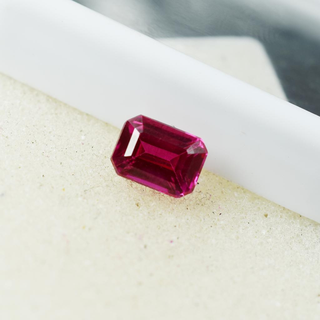 Beautiful Pink Ruby Natural 2.90 Ct Emerald Cut CERTIFIED Loose Gemstone M-902-Ra