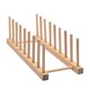 Ventilated Wooden Kitchen Storage System Space Saving Multi Level Dish Organiser Cups Plates Utensils Drying Rack