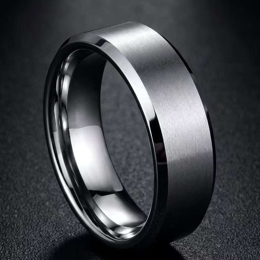 Stainless Steel Ring, Non-fading, Instagram-style Matte Finish, Trendy Men’s Ring with a Niche Design, Minimalist Titanium Steel Band.