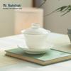 Mr. Nanshan White Porcelain Gold-Painted Sancai Gaiwan