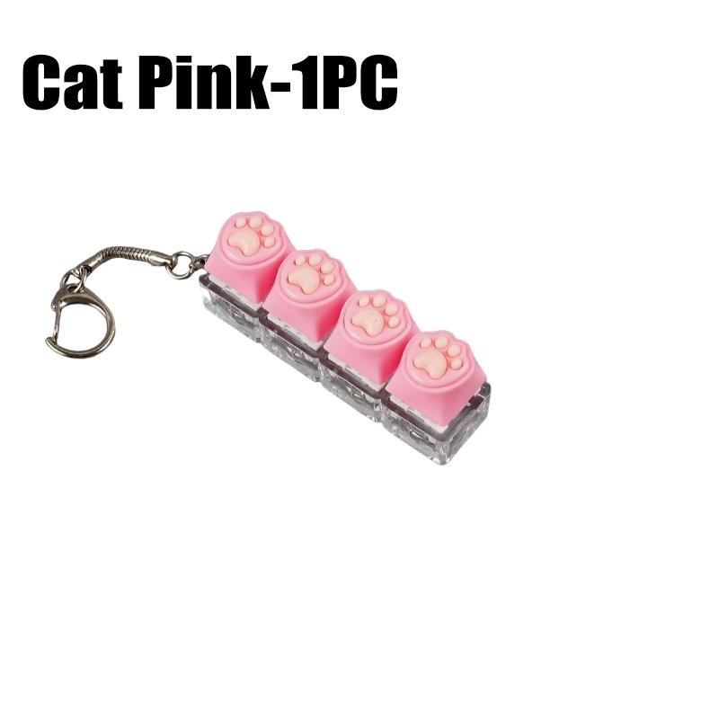 LED Light Keyboard Keychain Fidget Toy Clickable Button Stress Relief Portable Desk Accessory Office Decor Gift Anxiety Relief