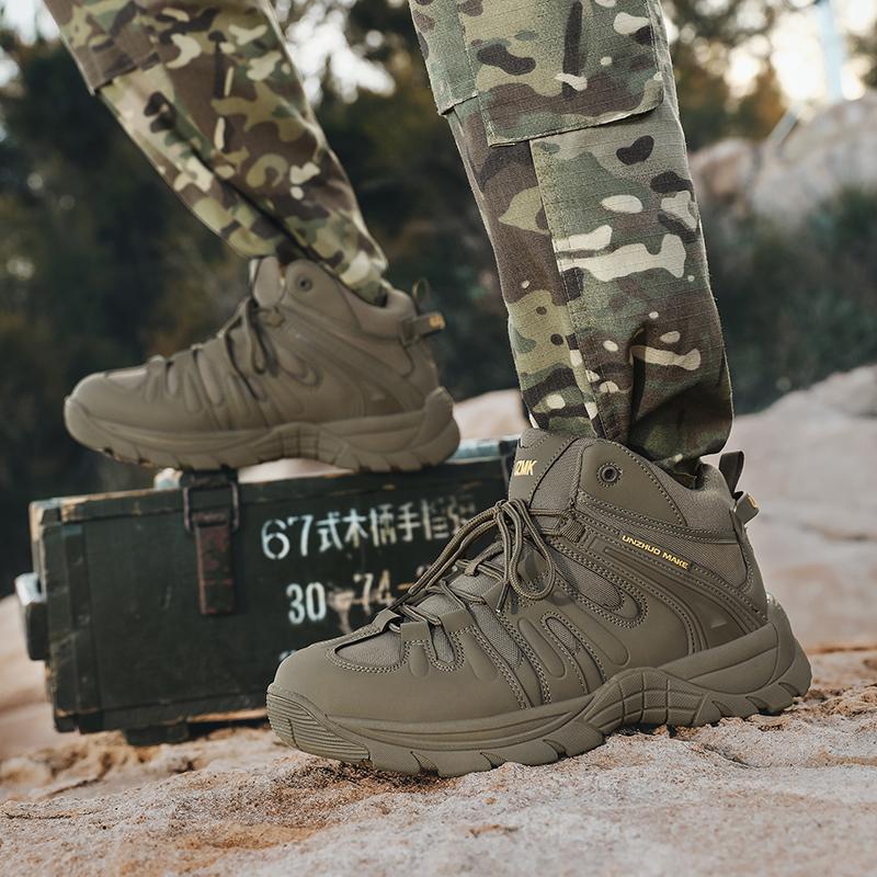 New Men's Tactical Boot Breathable Safety Anti-Slip Hunting Boot Motorcycle Male Army Boots Desert Climbing Hiking Shoes Size Plus