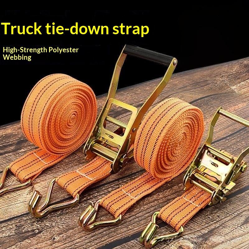 1 Sett 40 mm Bred 3-12 Meter Dobbel Krok Lastesikringsstropper Kraftige Skralle Laste stropper Lastebil Tilhenger Transport Surring