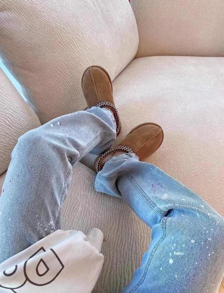 Women's Ethnic Style Genuine Leather Snow Boots - Winter 2025 Velvet Lined, Thick, Fashionable, Anti-Slip, All-Match, Hot-Selling