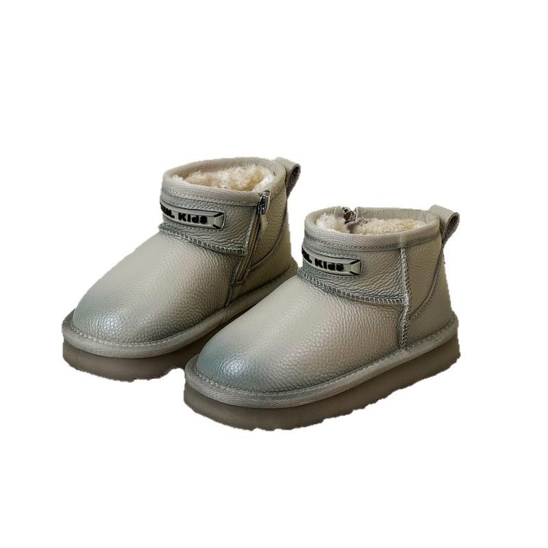 Kids Winter Warm Snow Boots Boys Girls - Thick Faux Fur Lined Ankle With TPR Sole Anti-Slip