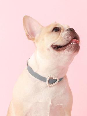 MAISON DE MIU Heart Pearl Collar_Indian Blue