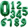 1pcs 32inch Large Dark Green Number Balloons Spring Jungle Safari Birthday Party Foil Balloon 0 1 2 3 4 5 6 7 8 9 globos Balls