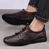 Men's Sneakers Genuine Leather Flat Shoes Fashion Handmade Sewing Shoes Men Plush Shoes Moisture Proof Outdoor Casual Shoes Men Footwear