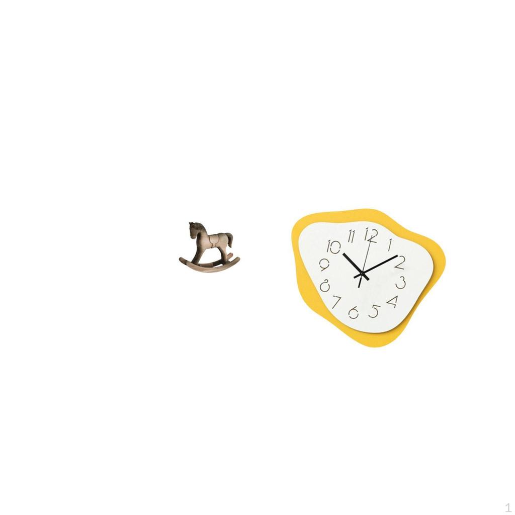 Retro Artistic Wood Horse Sculpture And Modern Acrylic Wall Clock Ornament for Office Centerpiece
