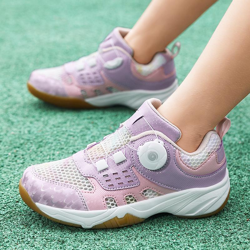 High Quality Pink Tennis Shoes For Girls Professional Badminton Shoes Kids Trainers Knob Breathable Mesh Children's Sports Shoes