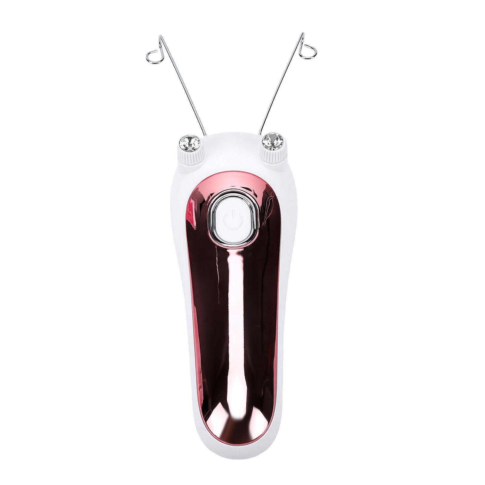 

Electric Epilator Threading Hair Removal Machine USB Rechargeable Eyebrow Threading Kit with LED Light Pink