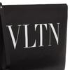 Valentino VLTN Letter Print Studded Zip Closure Leather Clutch Men clutch Black WY2P0299LVN0NO