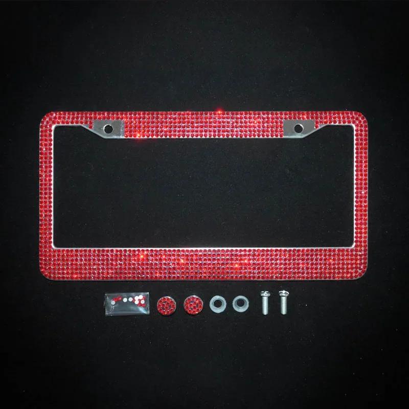 2PCS 31*16cm Bling Crystal License Plate Frame Women Rhinestone Car License Plate Frame Cover Holder Car Accessories New