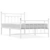 Metal Bed Frame with Headboard and Footboard White 100 x 200 cm