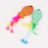 5Pcs Pet Cat Toy Fish Netting Cat Teasing Toy Cat Interaction Pet Supplies Color Woven Fish Toy