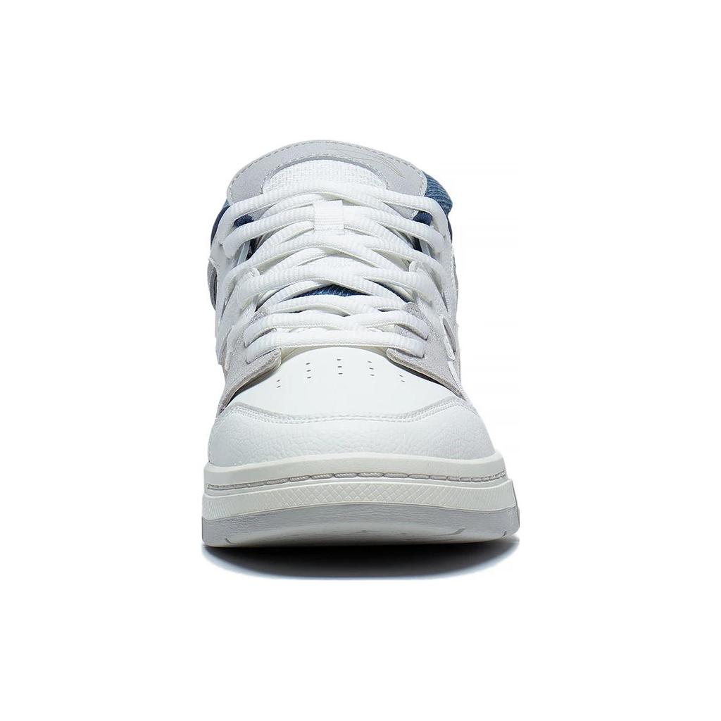 Li Ning Wave PRO Synthetic Leather Slip Resistant Abrasion Resistant Low Top Skateboard Shoes Men's White Gray Blue AECT009-3