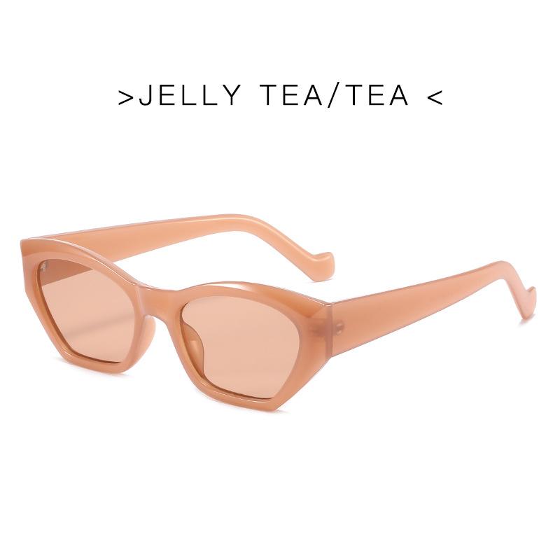 Fashion Cat Eye Sunglasses Women Vintage Clear Candy Color UV400 Polygon Sun Glasses Girl Trending Eyewear Shades
