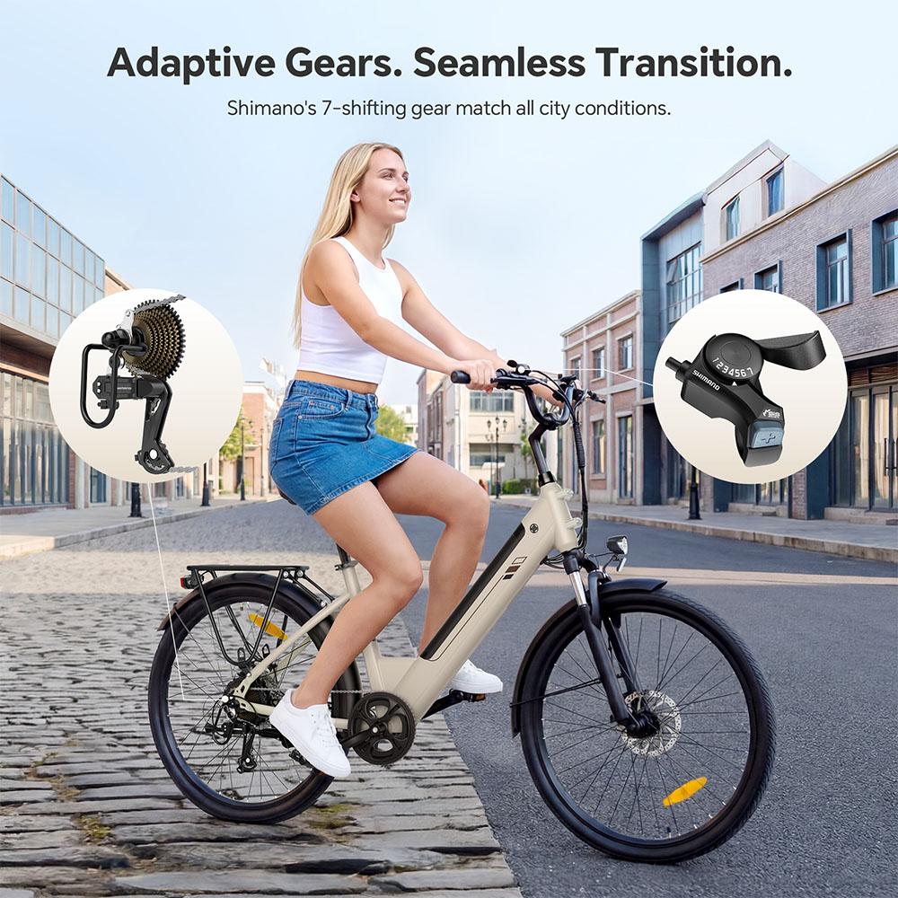 Touroll J2 ST Tiefeinstieg Elektrofahrrad – 45Nm Motor, 100km Reichweite, Komfort-Erster Stadtradfahrer