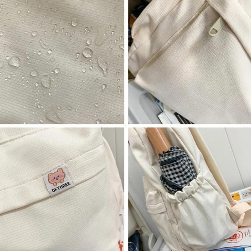 New Waterproof Nyl Women Backpack Female Travel Bag Backpacks Schoolbag for Teenage Girls Solid Color Bookbag
