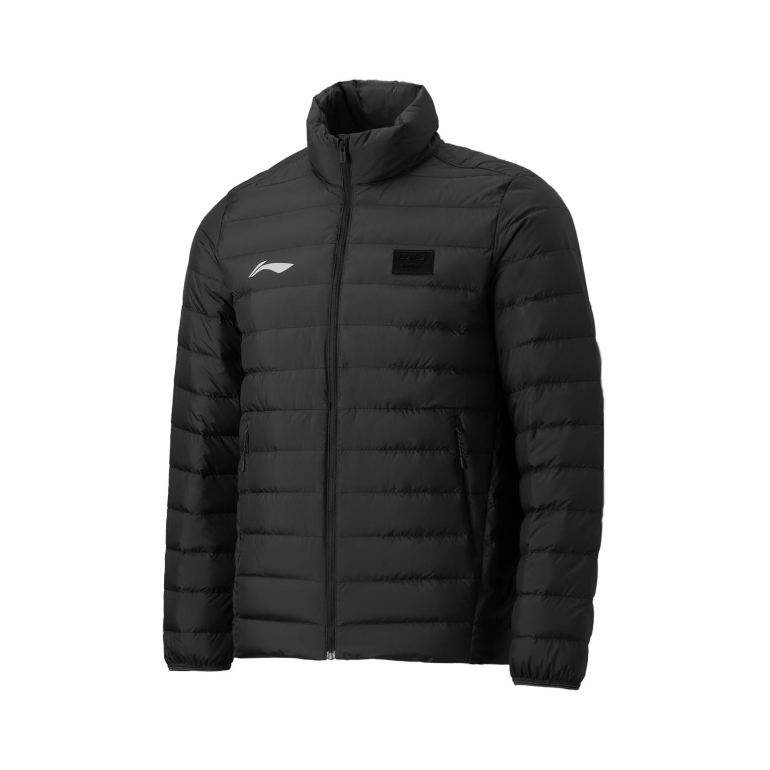 

Li-Ning Удобная Простая Короткая Универсальная Стойка Воротник Молния Спортивная Пуховая Куртка Унисекс Куртки Черный AYMV135-1 3XL