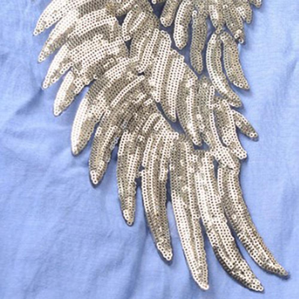 Sequin Appliques Angel Wings Patches Silver Embroidered Patches Sequin Patches  DIY Clothes