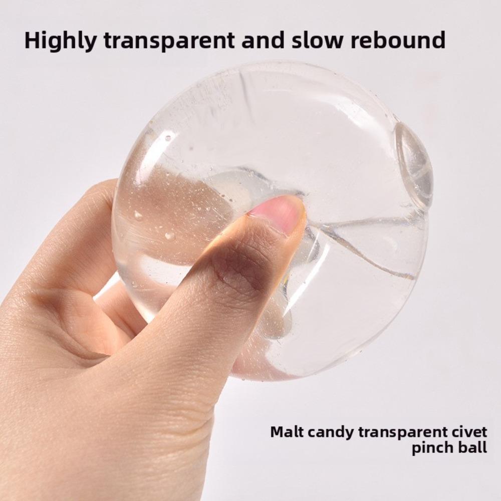 Squishy Transparent Squeeze Ball Stress Relief Toy Sensory Fidget Toys for Kids Adults Anxiety Relaxation ASMR Fun Party Gift