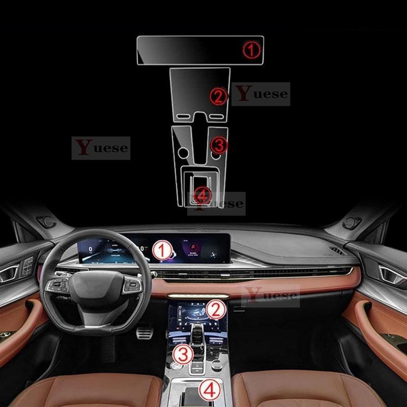 For Tiggo 8u202FPRO MAX  Car Interior Center Console Transparent TPU Protective Film Anti-scratch Sticker